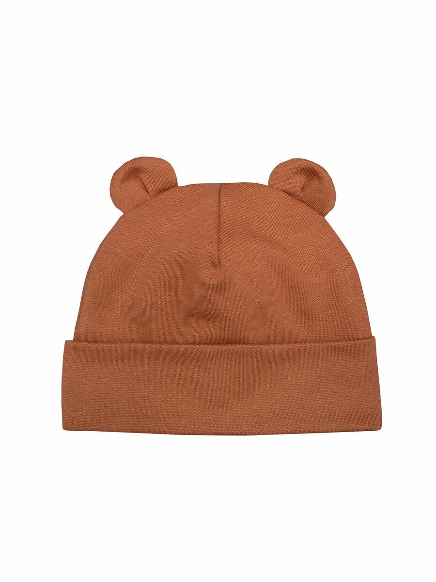 Wooly organic rudeninė kepurė su ausytėmis Caramel