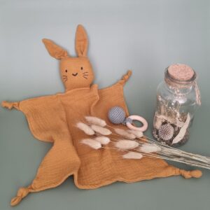 Organinės medvilnės migdukas Rabbit - Yellow ocher