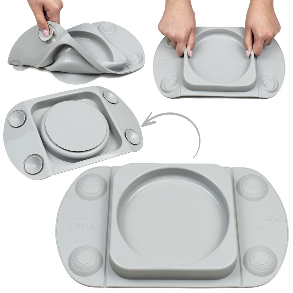 Silikoninė lėkštė EasyMat MiniMax Grey - Image 2