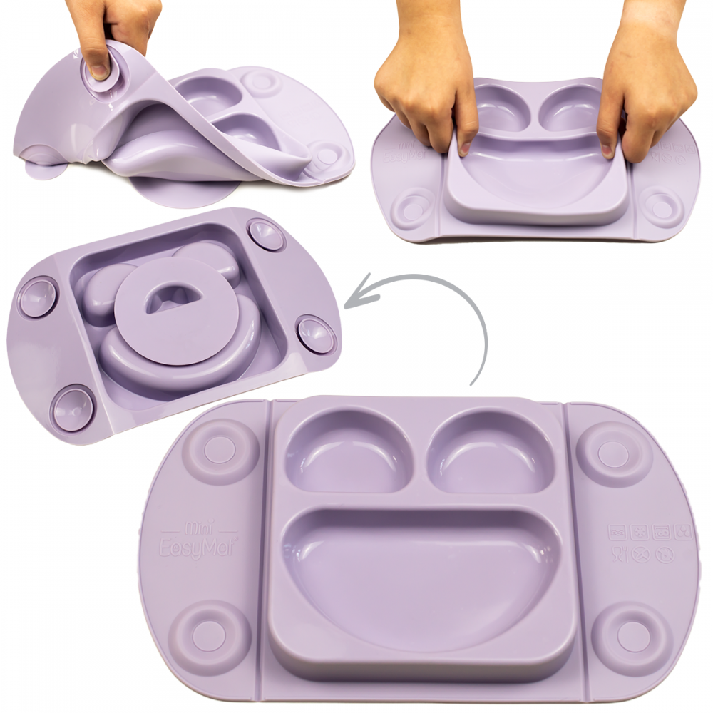 Silikoninė lėkštė EasyMat Mini Lilac - Image 3