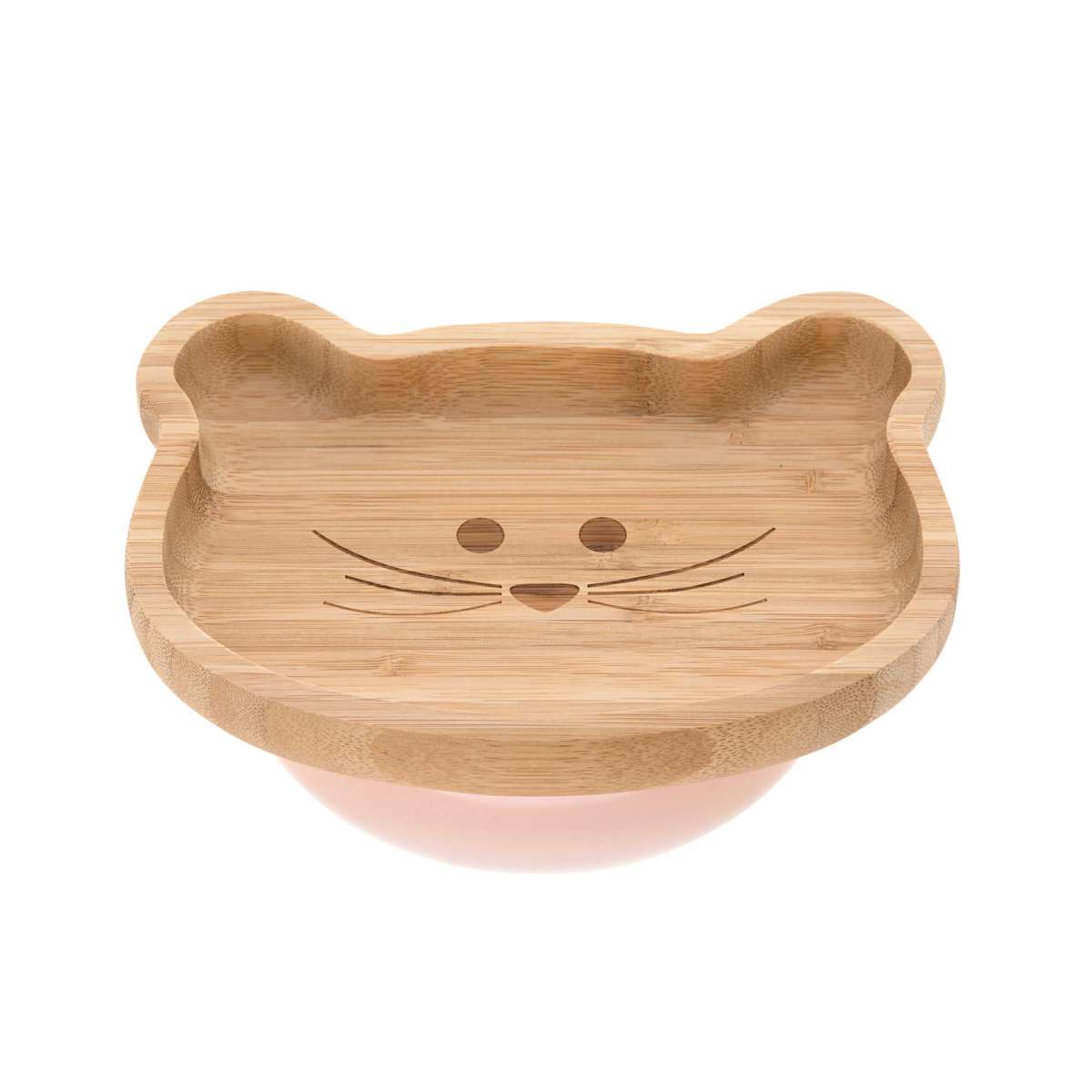 Bambukinė lėkštė Little Mouse Pink