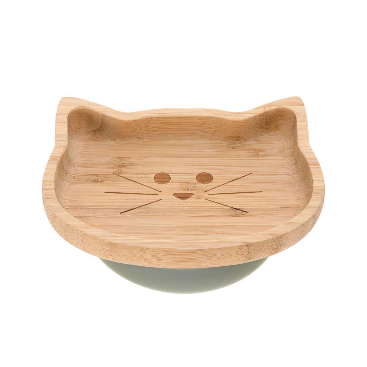 Bambukinė lėkštė Little Cat Olive