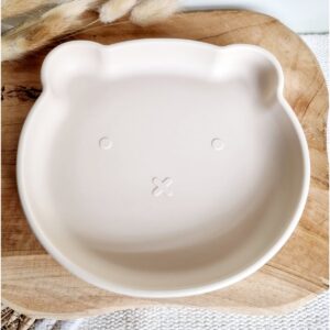 Silikoninė lėkštė Bear - Beige