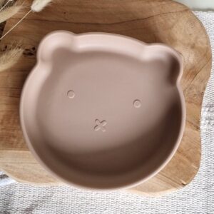 Silikoninė lėkštė Bear - Sand