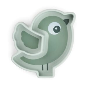 Silikoninė limpanti užkandžių lėkštė BIRDEE GREEN