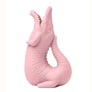 Silikoninis žaislas Scrunch Crocodile Dusty Pink