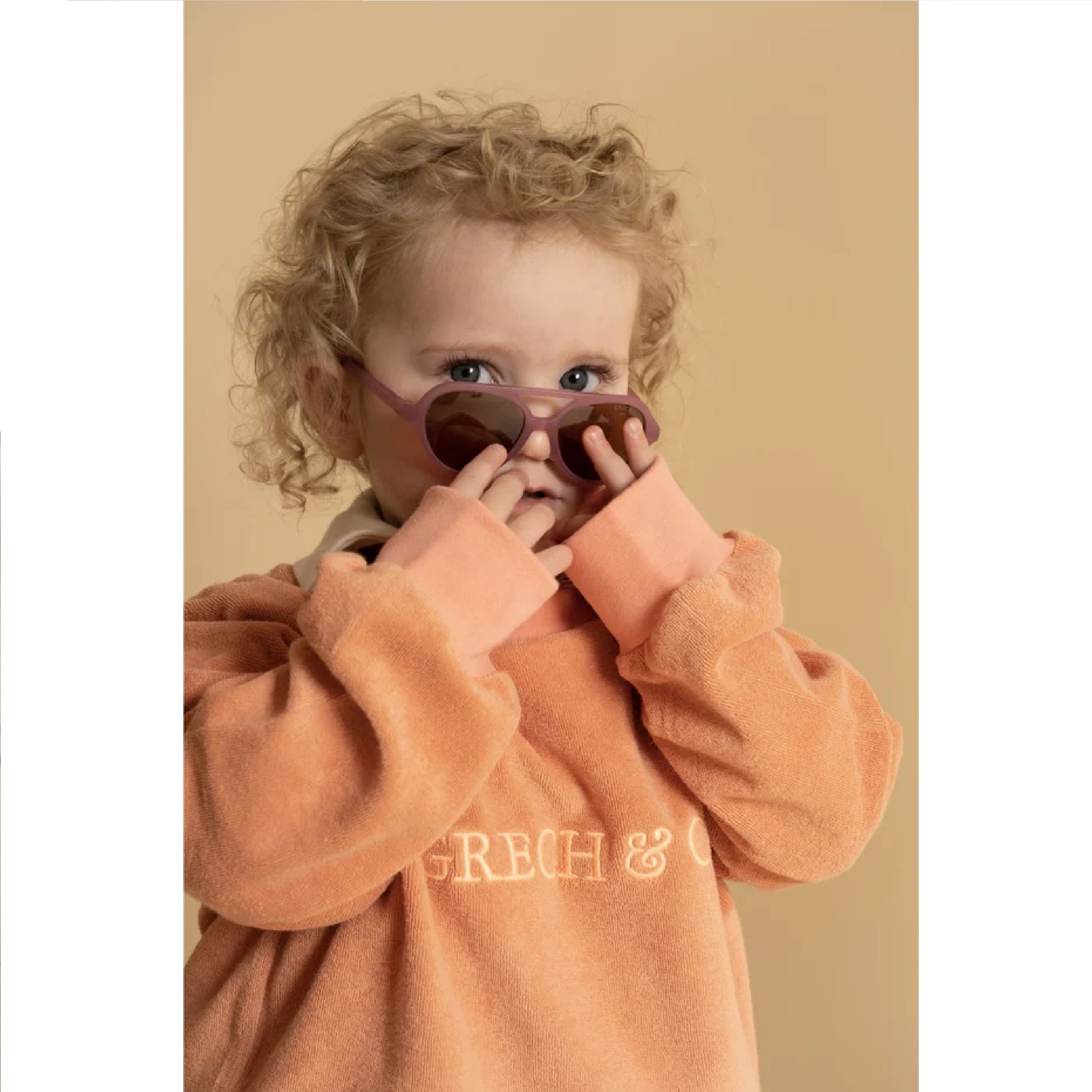 AVIATOR poliarizuoti kūdikių saulės akiniai - Mauve Rose - Image 2