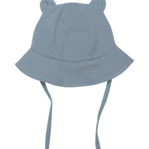 Wooly organic muslino vasarinė kepurė su ausytėmis BABY MINT