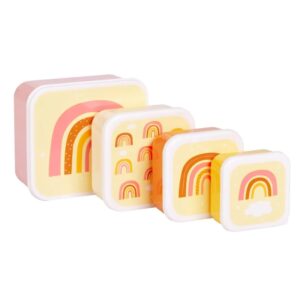 Plastikinių priešpiečių dėžučių rinkinys Rainbow