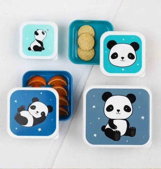 Plastikinių priešpiečių dėžučių rinkinys Panda