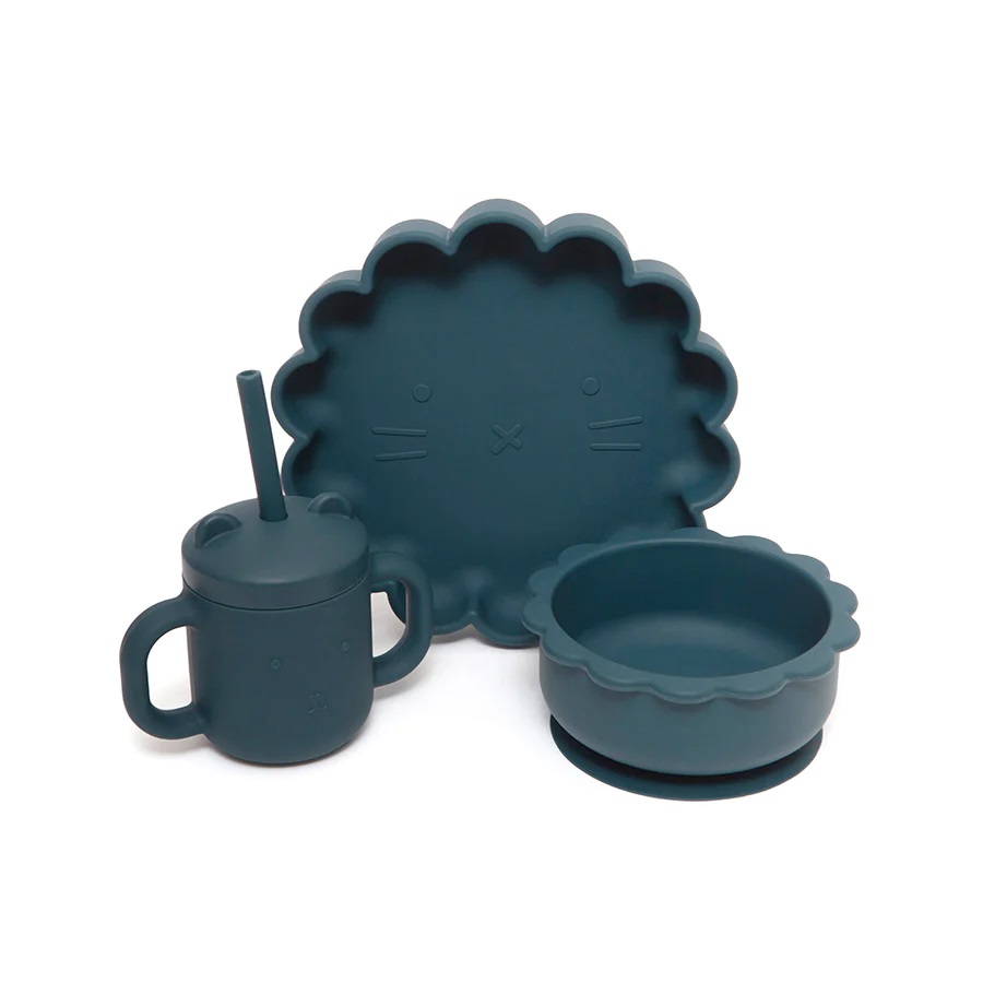 Silikoninė prilimpanti lėkštė LION Balsam Blue - Image 4