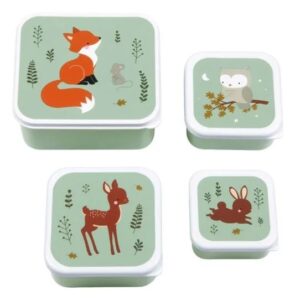 Plastikinių priešpiečių dėžučių rinkinys Forest Friend Sage