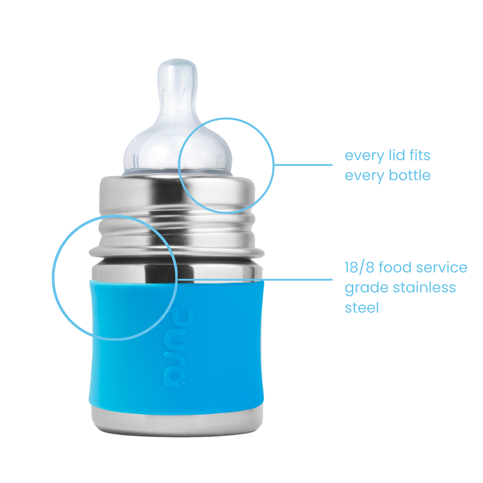 Buteliukas kūdikiui Pura Kiki Aqua 150ml - Image 8