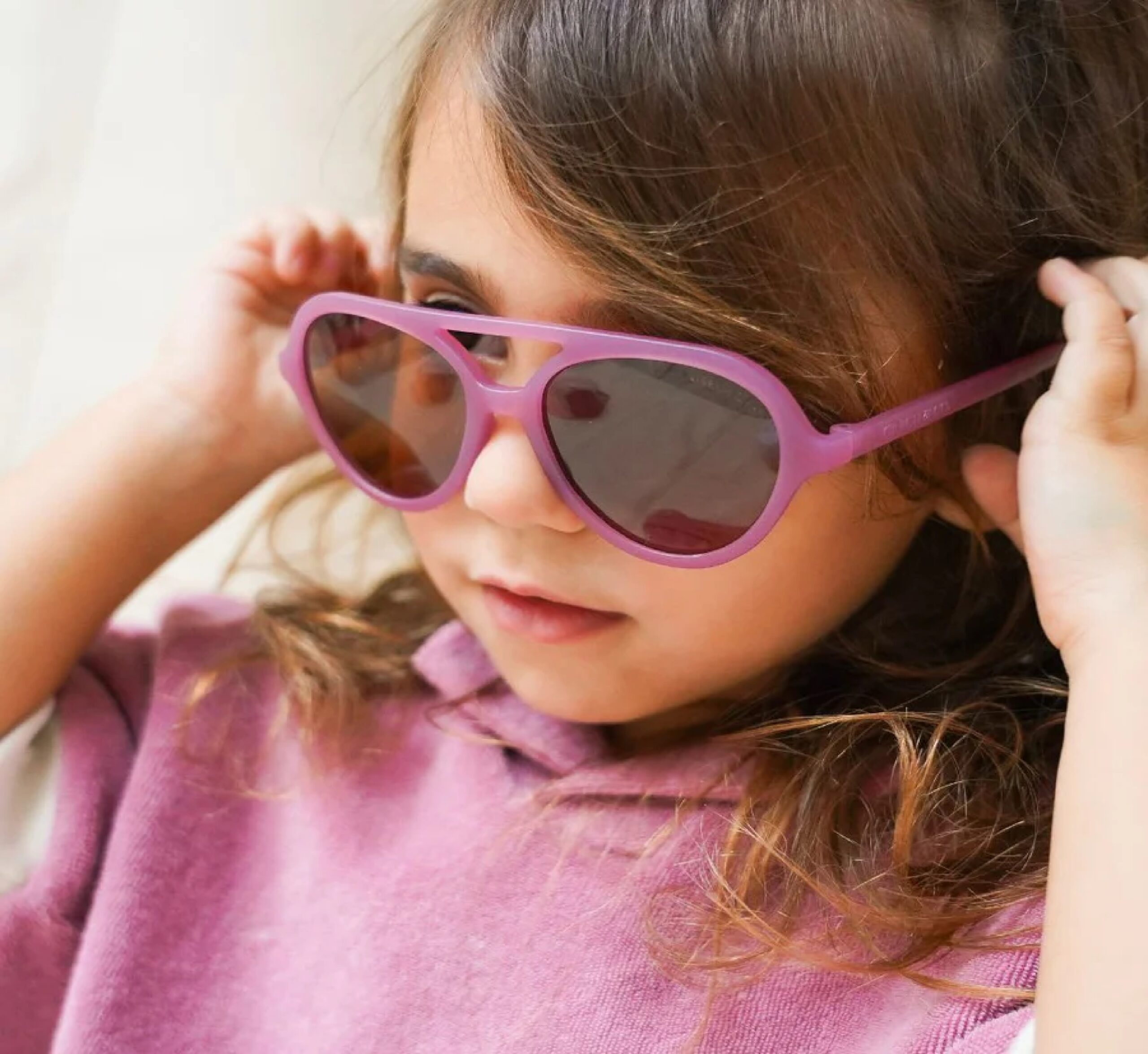 AVIATOR poliarizuoti kūdikių saulės akiniai - Mauve Rose - Image 3