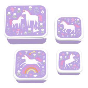 Plastikinių priešpiečių dėžučių rinkinys Unicorn Dreams