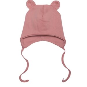 Wooly organic kepurė kūdikiui su ausytėmis Rose